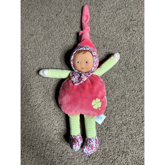 Corolle Elf Baby Mini Doll Lovey Plush 10" Stuffed Toy Pink Vinyl Face - Picture 1 of 5